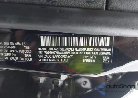 2016 Jeep Renegade Sport from USA, damaged, VIN ZACCJBAW9GPD39479